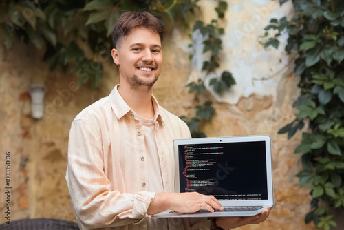 Handsome programmer working...
