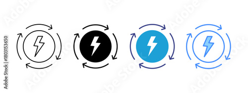 Renewable Energy icon set multiple style collection
