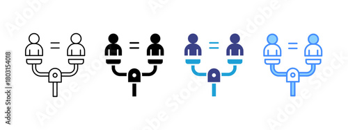 Equality icon set multiple style collection