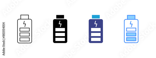 Battery icon set multiple style collection