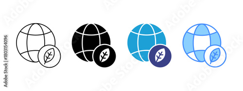 Environmental icon set multiple style collection