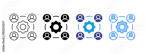Stakeholder icon set multiple style collection