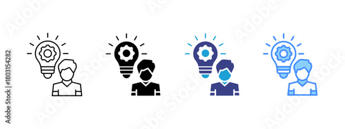 Think icon set multiple style collection