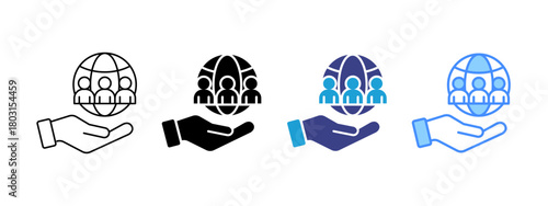 Social Impact icon set multiple style collection