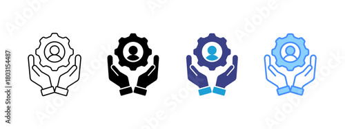 Management icon set multiple style collection