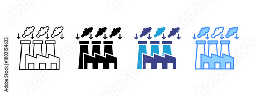 Pollution Reduction icon set multiple style collection