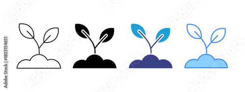 Agriculture icon set multiple style collection