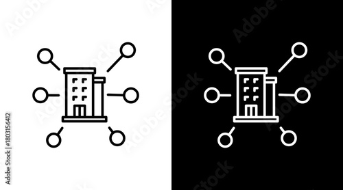 Company Framework  White Icon Set Design