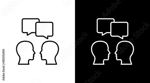 Discussion Talk  White Icon Set Design