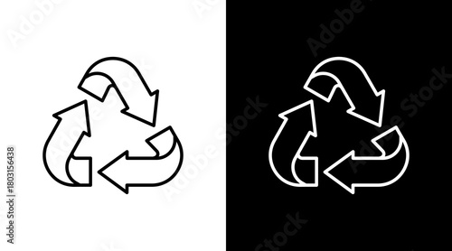 Ecosystem Recycle  White Icon Set Design