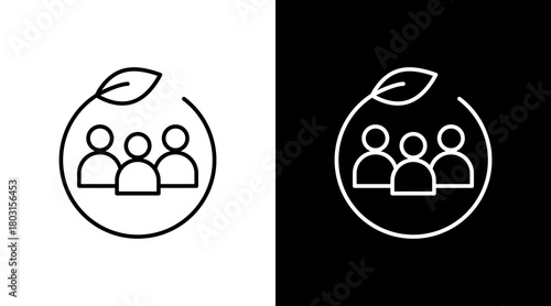 Green Society  White Icon Set Design