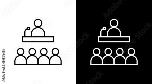 Team Conference  White Icon Set Design