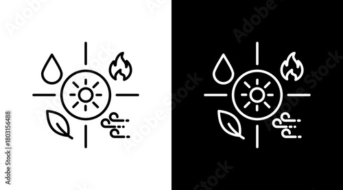 Nature Resource  White Icon Set Design