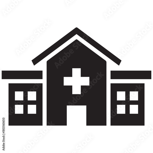 Hospital building assistance care medic health emergency and urgent treatment sign