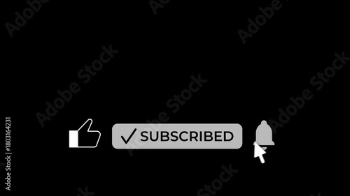 Minimalist YouTube End Screen Subscribe Button Bell Icon Animation