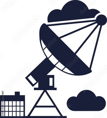 unique Satellite weather radar icon silhouette