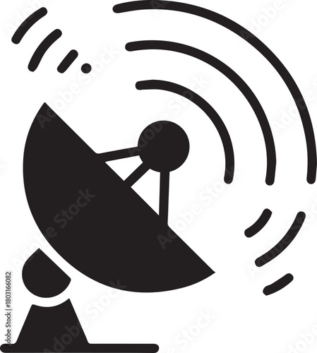 Satellite weather radar icon silhouette