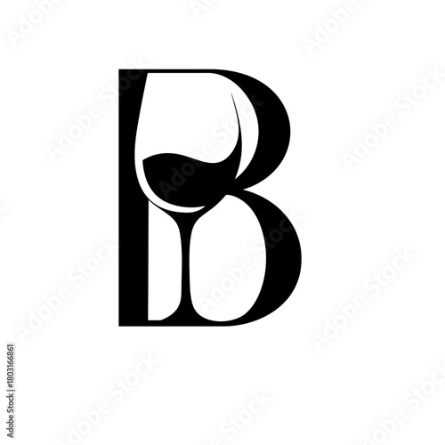 B wine glass monogram