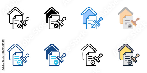 Mortgage pre approval icon set multiple style collection 
