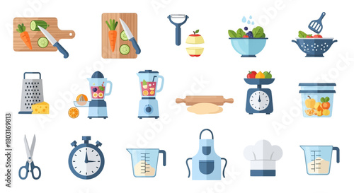 Collection of Kitchen Utensils and Cooking Equipment.