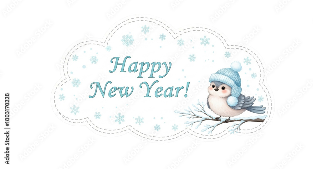 Fototapeta premium Happy new year card with bird