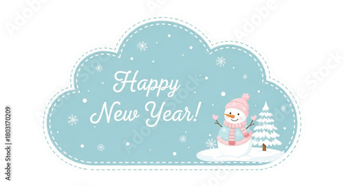 Happy new year lettering 