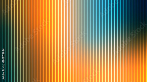 Abstract vertical stripes of vibrant orange yellow and blue create a luminous and energetic background texture