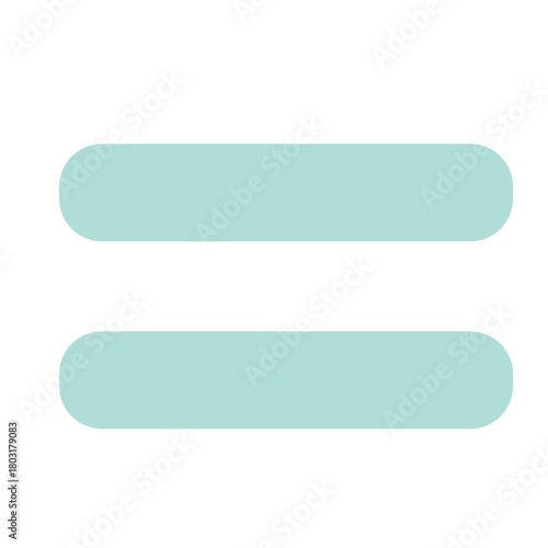 Two rounded horizontal bars illustrated in flat minimal style, suitable for UI design concepts, icons, educational materials, and simple modern visual graphics.