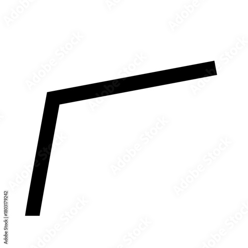 A bold bent angle illustration in simple flat style, suitable for geometry topics, math worksheets, educational visuals, and basic diagrammatic learning materials.