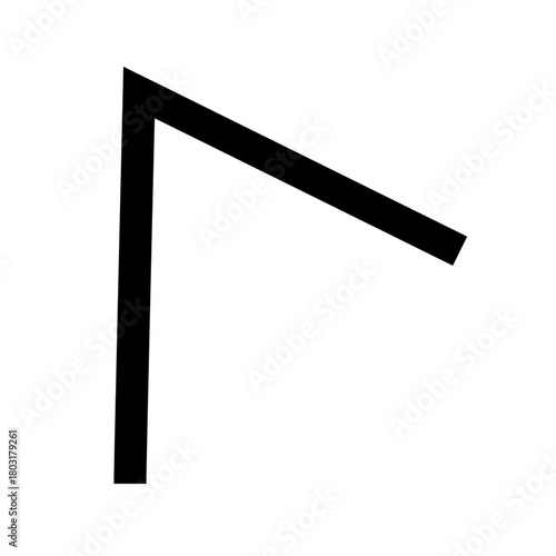 A rotated obtuse angle illustration designed in minimal flat style, useful for math worksheets, geometry lessons, educational diagrams, and clear instructional visuals.