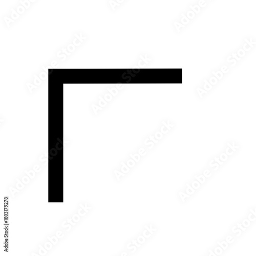 A strong bold-lined right angle illustration in clean flat style, ideal for geometry lessons, math worksheets, diagrams, and simple educational graphic materials.