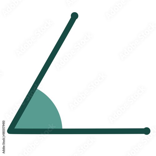An obtuse angle diagram illustrated in simple flat style, useful for geometry learning, math worksheets, classroom visuals, and basic educational graphic design projects.