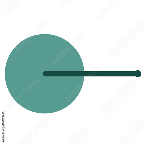 A circle illustration featuring a diameter line, shown in flat style for geometry lessons, math worksheets, educational visuals, and simple instructional design resources.