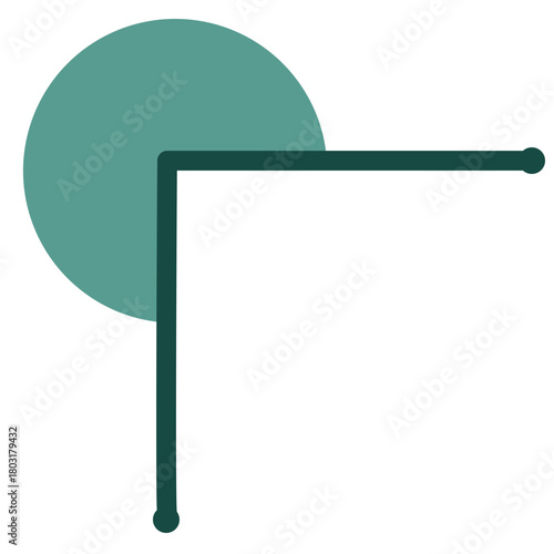 A right angle illustration with a large semicircle accent, designed for geometry lessons, math worksheets, instructional visuals, and clean modern educational graphic materials.