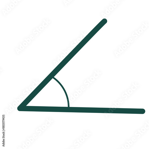 An acute angle representation illustrated with clean lines in flat style, designed for geometry worksheets, math education visuals, and simple modern classroom materials.