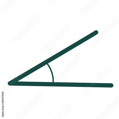 A long-lined acute angle illustrated in flat minimal style for use in geometry education, math worksheets, academic diagrams, and simple instructional visuals.