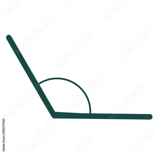 A simple acute angle illustrated in a clean flat style, ideal for geometry lessons, math worksheets, educational visuals, and modern minimal graphic design materials.