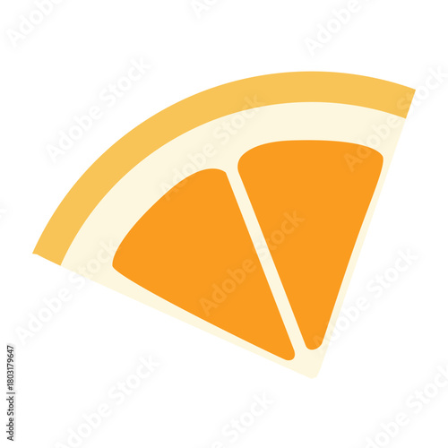 A citrus slice representing one-third of a fruit, illustrated in a clean flat style for food graphics, educational uses, healthy themes, and modern design purposes.