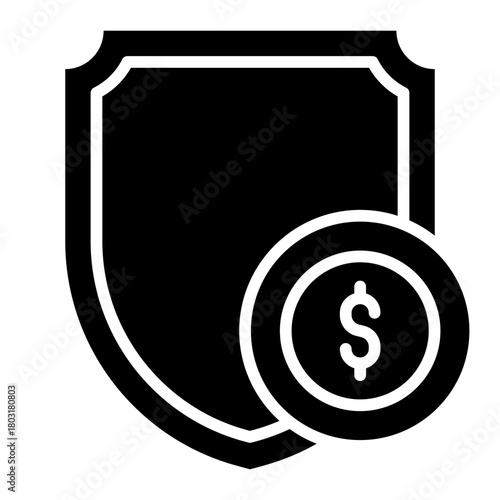 financial safety glyph icon for money protection