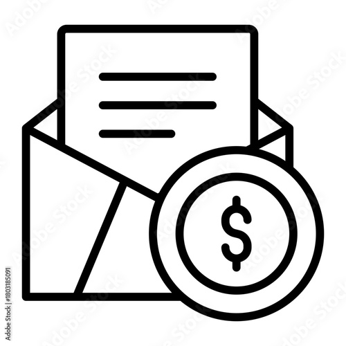 invoicing outline icon for managing payment documents