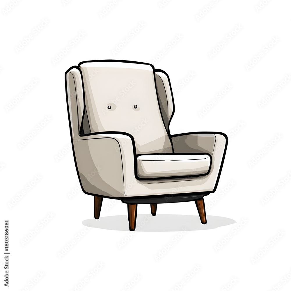 Fototapeta premium Armchair on white background