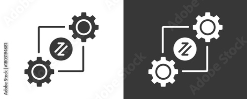 Combination Icon Set Vector Collection Isolated In Black And White