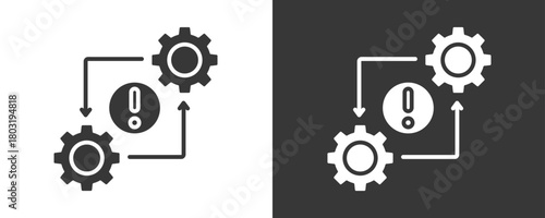 Error Icon Set Vector Collection Isolated In Black And White