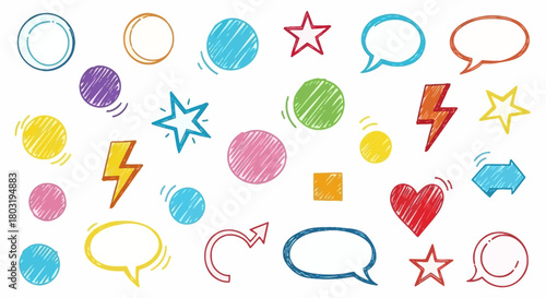 Doodle Collection Playful Hand-Drawn Icons and Shapes