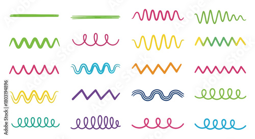 Vibrant Wavy Lines A Diverse Collection of Artistic Strokes