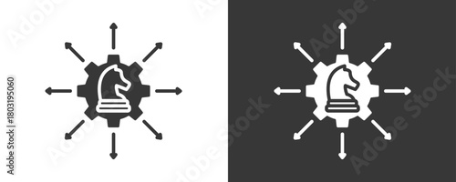 Strategy Icon Set Vector Collection Isolated In Black And White
