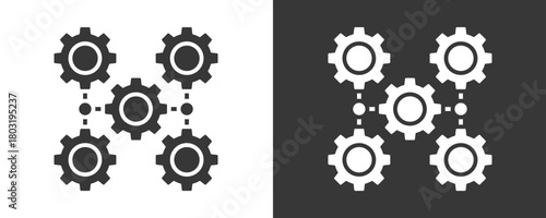 Automation Icon Set Vector Collection Isolated In Black And White