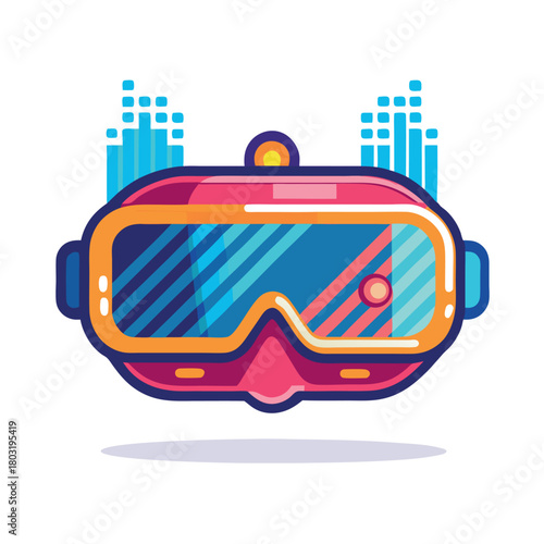 Virtual Reality (VR) Headset Vector Icon: Metaverse, Augmented Reality, and Future Gaming