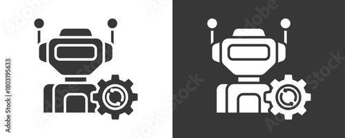 Robotics Icon Set Vector Collection Isolated In Black And White