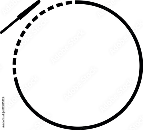 Circular Progress and Loop Line Icon: Rotation, Loading, or Continuous Cycle Vector Symbol